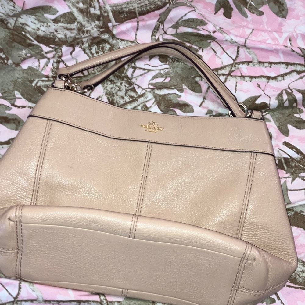 Coach Nude Pink Pebbled Leather Shoulder Satchel
